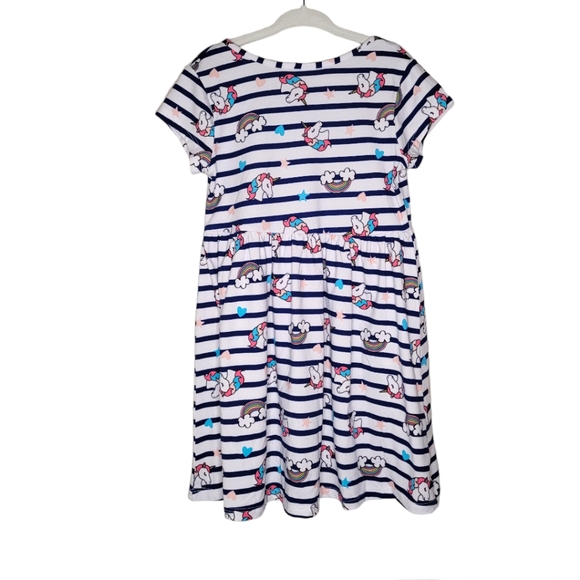 RMLA Girls Striped Unicorns and Rainbows Dress - Picture 2 of 6